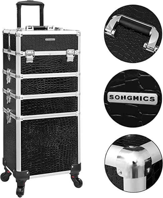 Skønhedstaske - Indkøbskurv Kosmetiske Hoes - Aluminium Makeup Taske - Beauty Case - Sort