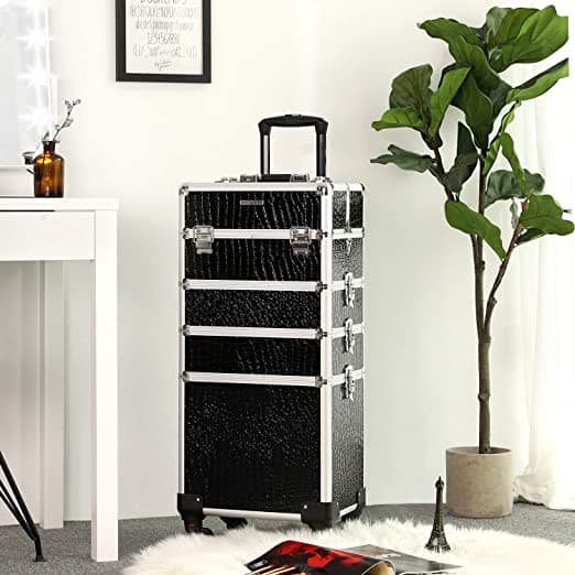 Skønhedstaske - Indkøbskurv Kosmetiske Hoes - Aluminium Makeup Taske - Beauty Case - Sort
