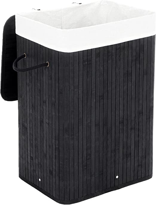 Wasmand - Bamboe - Opvouwbare wasbak - met Deksel - Uitneembare katoenen waszak - 72 L