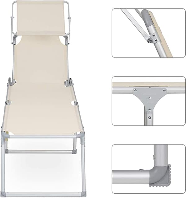 Solstenge - Lounger - Havestol - Ekstra stor - Justerbar ryglæn - Foldning