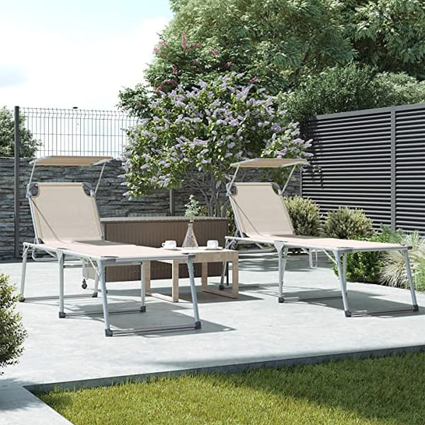 Solstenge - Lounger - Havestol - Ekstra stor - Justerbar ryglæn - Foldning