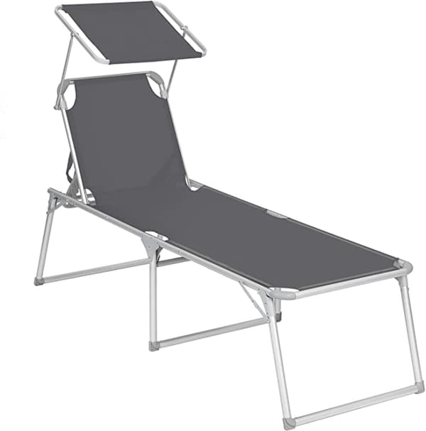 Solstenge - Lounger - Havestol - Ekstra stor - Justerbar ryglæn - Foldning