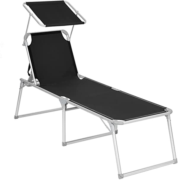Solstenge - Lounger - Havestol - Ekstra stor - Justerbar ryglæn - Foldning