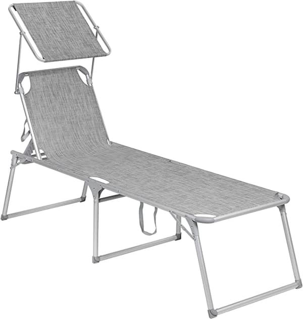 Solstenge - Lounger - Havestol - Ekstra stor - Justerbar ryglæn - Foldning