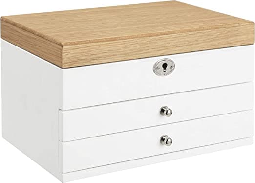Smyckeslåda - smyckesbox - 3 -skikt - trä