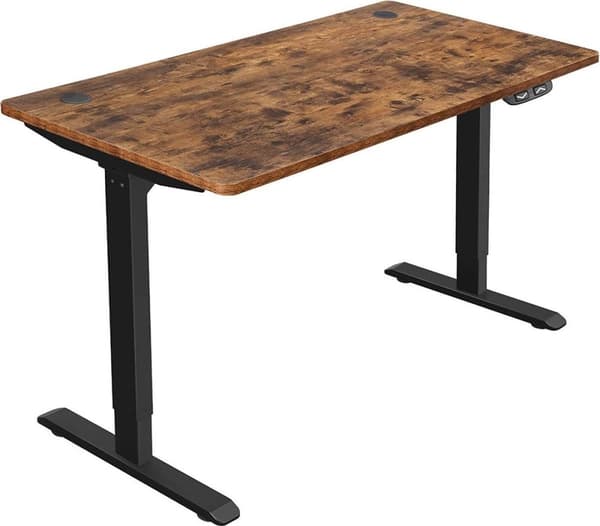 Höj- och sänkbart bord - Elektriskt - Bord - Höjd- och längdjusterbart - 140 x 70 x (73-114) cm - Trälook