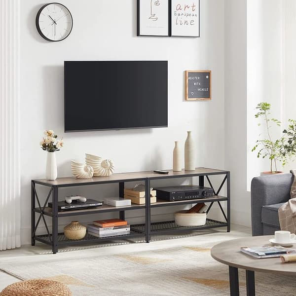 TV-møbler - TV-bord - med hylder - stålramme - TV-hylde