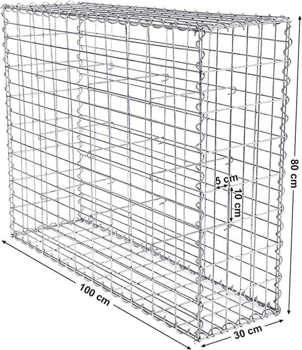 Gabion - Stenskaft - 100 x 80 x 30 cm