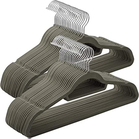 Anti -slipkläderhängare - Ultra Dun - Velvet - Rotable - Svart