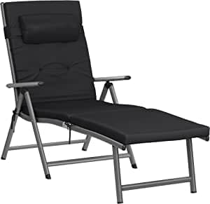 Lounger - Havestol - sammenfoldelig - Dekstoel - Rustfrit aluminium - Tilpasset op til 150 kg