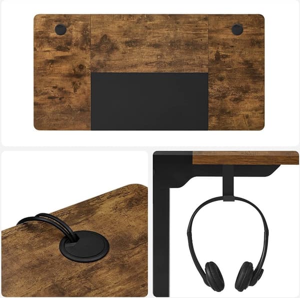 Sit Stand Desk - Electric - Tabell - Höjd och längd Justerbar - Med minnesposition - Work Agency - GameBureau - Vintage Brown