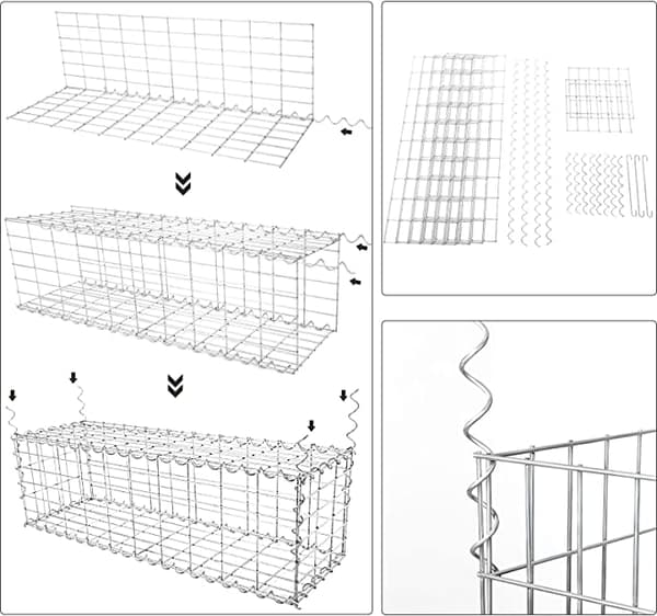 Gabion - Schans Basket - til støtte for vægge, havehegn - 100 x 30 x 30 cm
