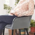 Pikkukuva 5 / 7: Eetkamerstoel - Fauteuil  - Gestoffeerde stoel - met armleuningen - Metalen poten - Fluwelen hoes