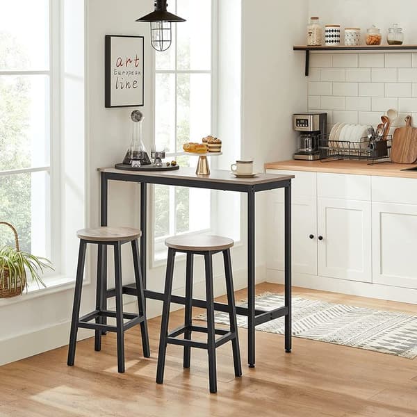 barkrukken - set van 2 - barstoelen - keukenstoelen - met stevig stalen frame -hoogte 65 cm