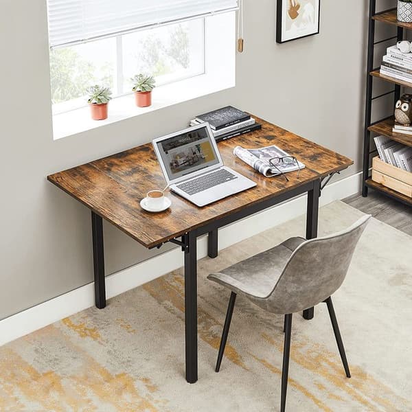 Matbord - fällbart köksbord - för 2-4 personer - för små utrymmen - vintage brun -svart