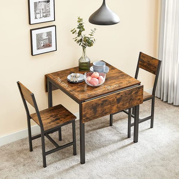 Matbord - fällbart köksbord - för 2-4 personer - för små utrymmen - vintage brun -svart