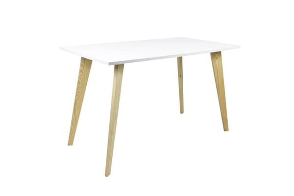 Datorbord, massiva furuben, skrivbordsbord, skrivbord i minimalistisk stil för kontor, vardagsrum, sovrum - vit - 120×65×75cm