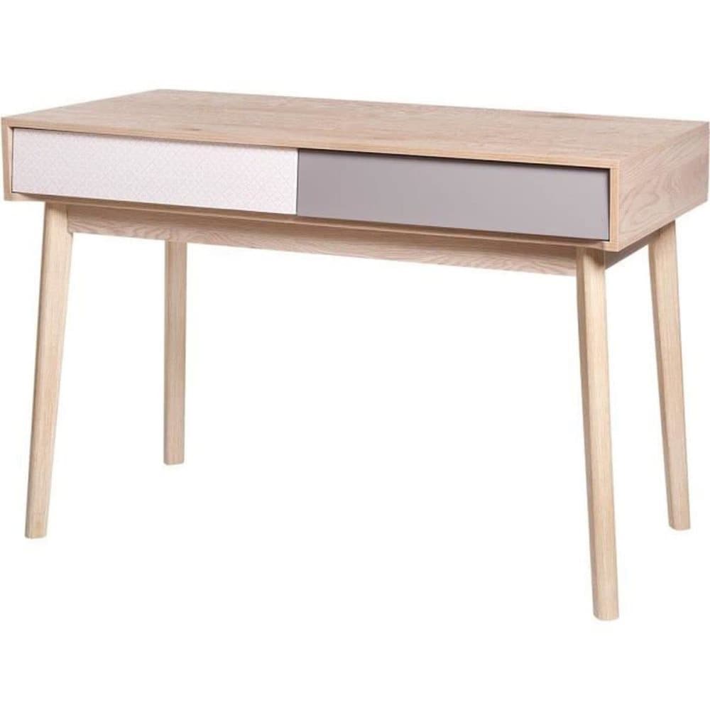 Skrivbord New Sofia Grå Vit 2 lådor Skandinavisk Tölgy (120 x 55 x 78 cm )