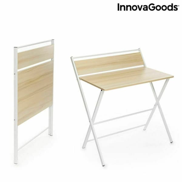 BEGAGNAD Hopfällbart skrivbord med hylla InnovaGoods Tablezy Trä (Renoverade B)
