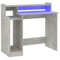 Miniatyrbilde 2 av 11: vidaXL Skrivebord med LED-lys betonggrå 97x45x90 cm konstruert tre