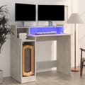 Miniatyrbilde 1 av 11: vidaXL Skrivebord med LED-lys betonggrå 97x45x90 cm konstruert tre