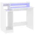 Miniatyrbild 2 av 11: vidaXL Skrivbord med LED vit 97x45x90 cm konstruerat trä
