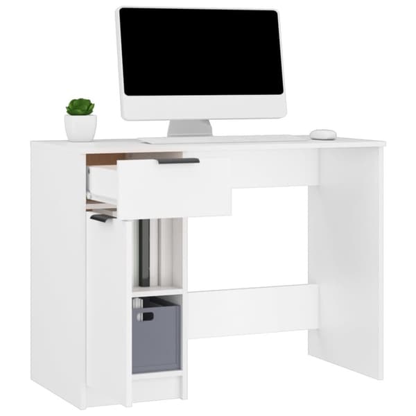 vidaXL Skrivebord hvit 100x50x75 cm konstruert tre