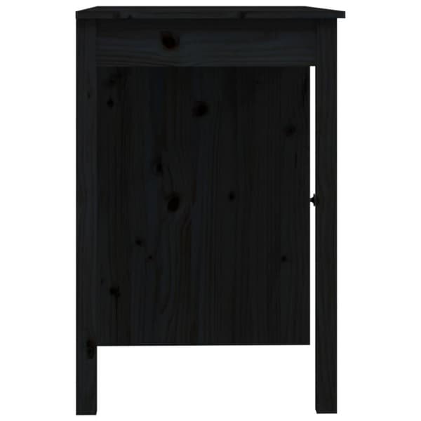 vidaXL Skrivebord svart 100x50x75 cm heltre furu