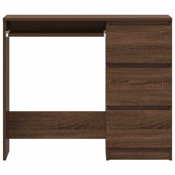 vidaXL Skrivbord brun ek 90x45x76 cm konstruerat trä
