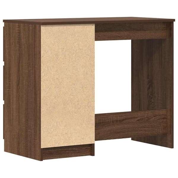 vidaXL Skrivbord brun ek 90x45x76 cm konstruerat trä