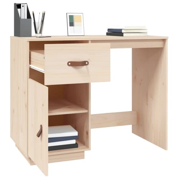 vidaXL Skrivebord 95x50x75 cm heltre furu