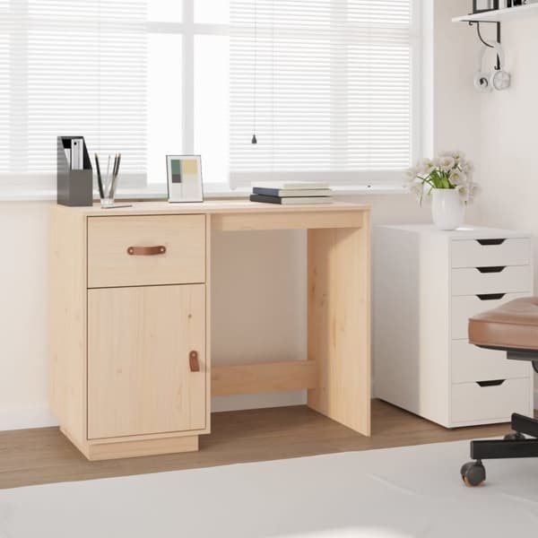 vidaXL Skrivebord 95x50x75 cm heltre furu