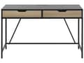 Miniatyrbilde 4 av 11: Hjem Skrivebord Svart Treplate Metallunderstell 2 skuffer Lyst tre 120 x 60 cm Minimalistisk Design