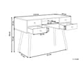 Miniatyrbilde 3 av 7: Hjemmekontor Skrivebord Hvit 4 Oppbevaringsskuffer Lette Ben Massivt Tre 110 x 55 cm Skandinavisk