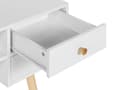 Miniatyrbilde 6 av 7: Hjemmekontor Skrivebord Hvit 4 Oppbevaringsskuffer Lette Ben Massivt Tre 110 x 55 cm Skandinavisk