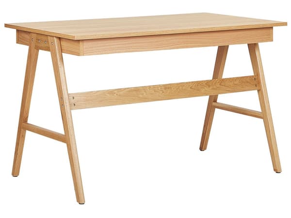 Hjemmekontor Skrivebord i Lyst Tre Valnøtt 120 x 70 cm 2 skuffer Arbeidsstasjon