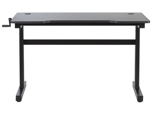 Justerbart Gamingbord Svart MDF Metallben 120 x 60 cm med RGB-lys Moderne Kontormøbler