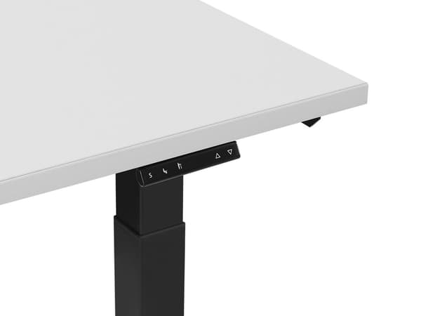 Elektrisk Justerbar Skrivebord Grå 130 x 72 cm Bordplate Pulverlakkert Svart Stålramme Moderne