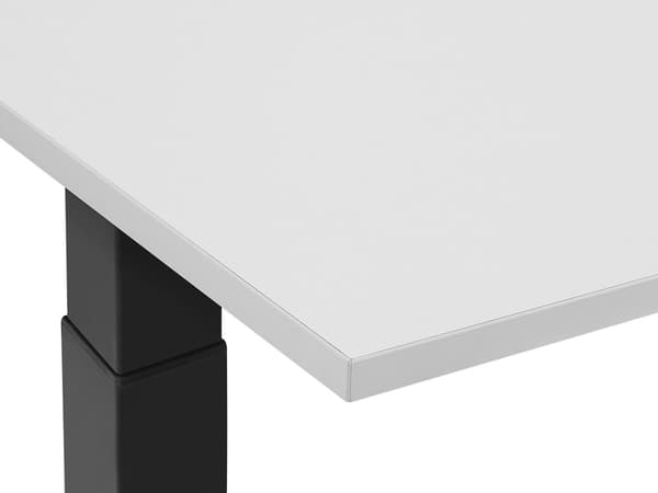 Elektrisk Justerbar Skrivebord Grå 130 x 72 cm Bordplate Pulverlakkert Svart Stålramme Moderne