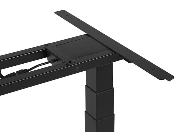 Elektrisk Justerbar Skrivebord Grå 130 x 72 cm Bordplate Pulverlakkert Svart Stålramme Moderne