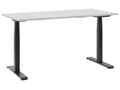 Miniatyrbilde 1 av 9: Elektrisk Justerbar Skrivebord Grå 130 x 72 cm Bordplate Pulverlakkert Svart Stålramme Moderne