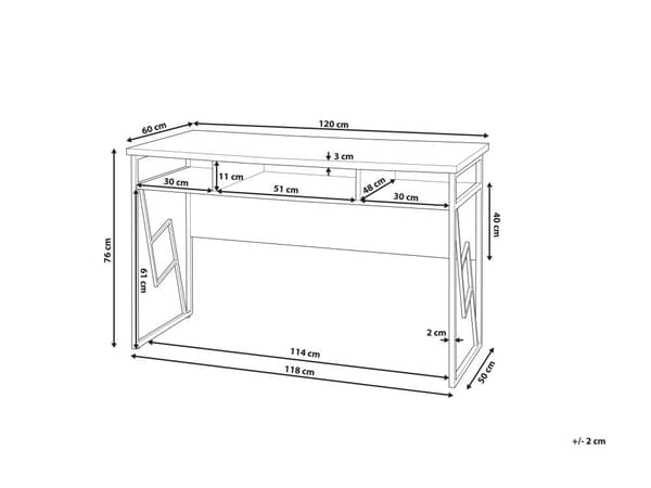 Hjemmekontor Skrivebord Dark Wood Topp Svart Metallramme 120 x 60 cm Oppbevaringshylle Moderne industri design