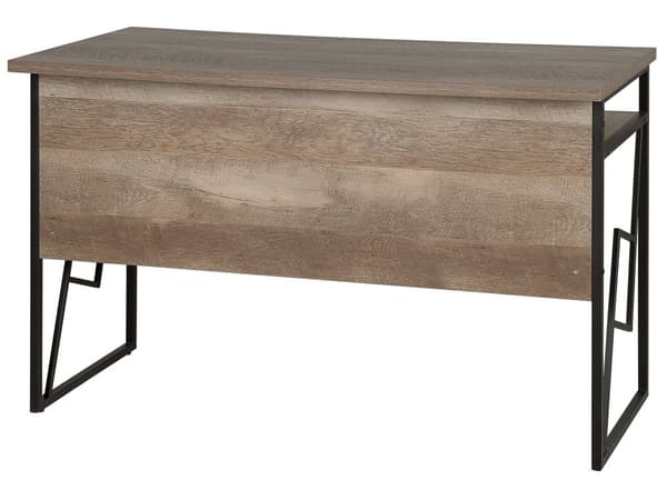 Hjemmekontor Skrivebord Dark Wood Topp Svart Metallramme 120 x 60 cm Oppbevaringshylle Moderne industri design