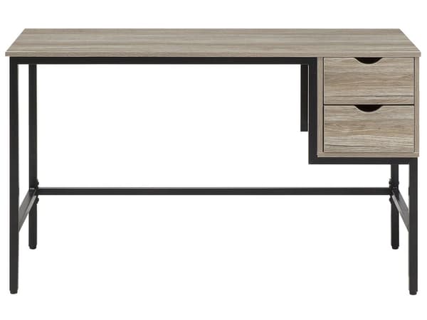 Skrivebord i Mørkt Tre og Svart 120 x 48 cm 2 Skuffer Industriell Stil