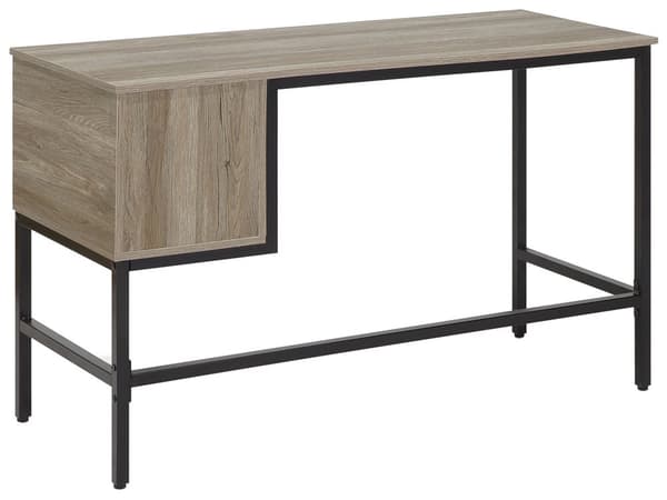Skrivebord i Mørkt Tre og Svart 120 x 48 cm 2 Skuffer Industriell Stil