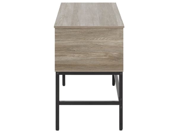 Skrivebord i Mørkt Tre og Svart 120 x 48 cm 2 Skuffer Industriell Stil