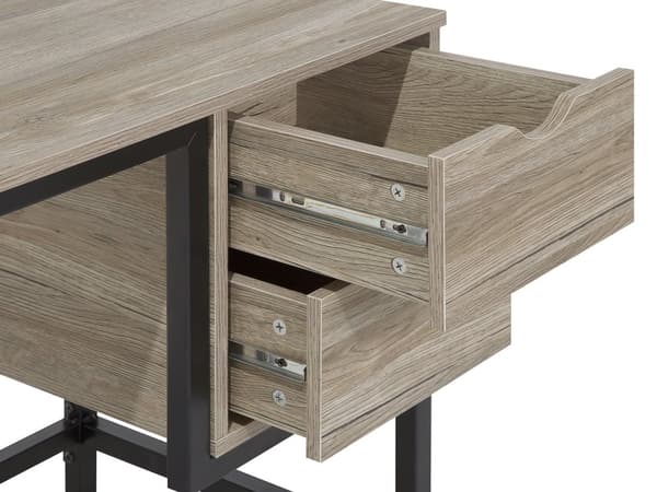 Skrivebord i Mørkt Tre og Svart 120 x 48 cm 2 Skuffer Industriell Stil