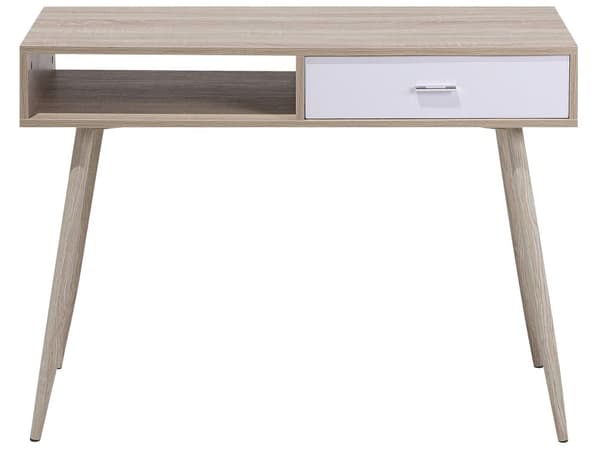 Kontorbord Lyst Tre Hvit 100 x 48 cm Skuffehylle Skandinavisk