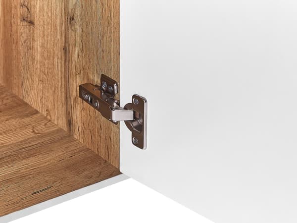 Skjenk skrivebord hvit lyst tre MDF 2 i 1 med hyller og skuffer skap oppbevaring