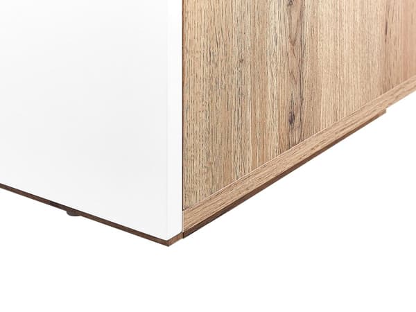 Skjenk skrivebord hvit lyst tre MDF 2 i 1 med hyller og skuffer skap oppbevaring